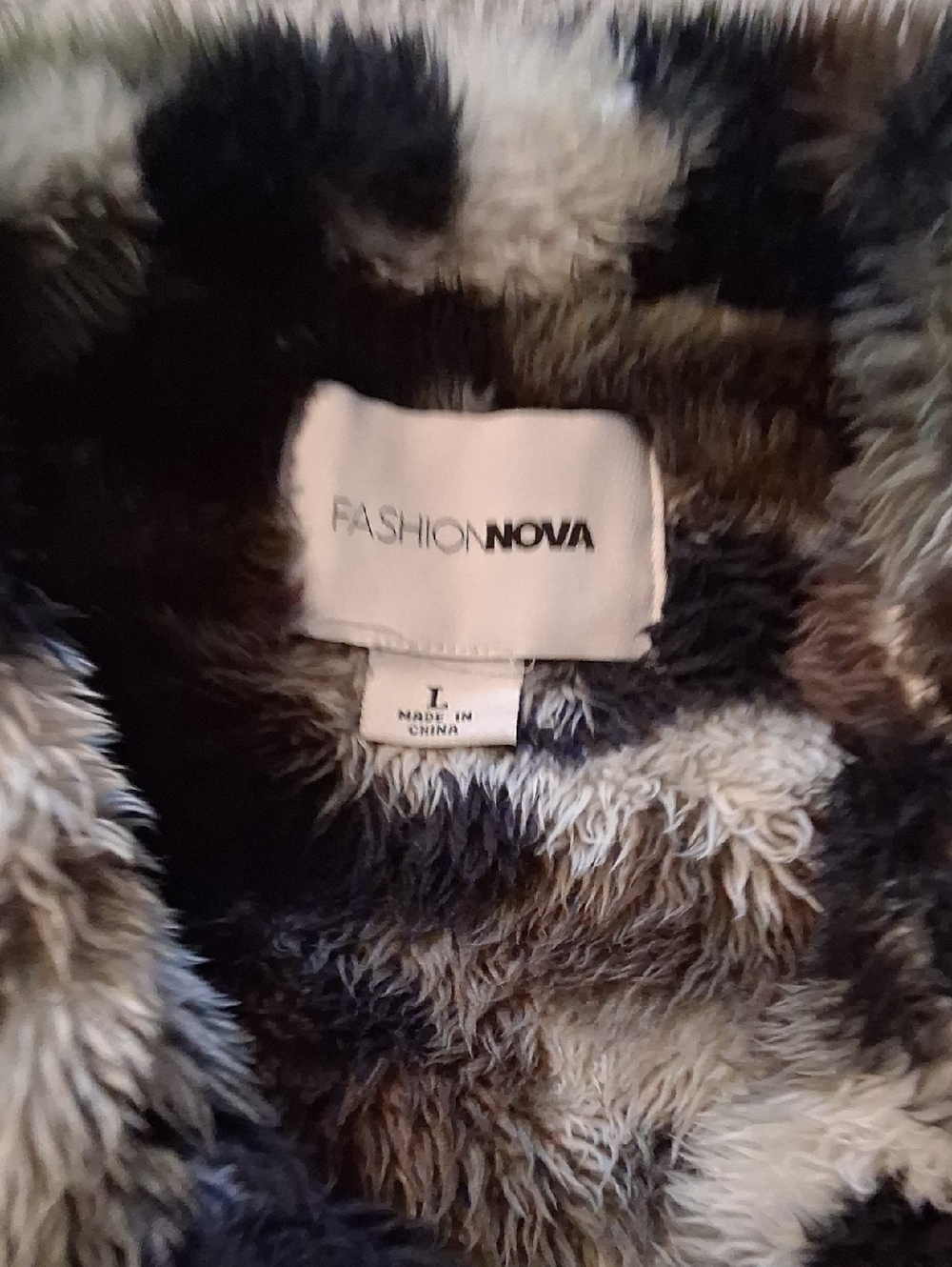 Fashion Nova Faux Fur Jacket in Black, Gray, Cream